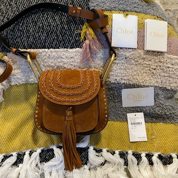 Chloé Brown Suede Crossbody Bag with Tassel - Picture 3 of 16